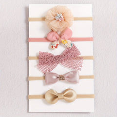 5pcs Baby Girls Flowers Bow Butterfly Headband Elastic Hairband