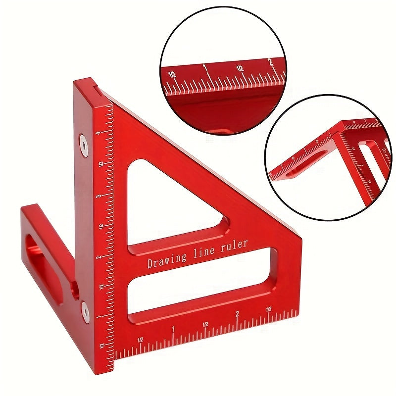 Precision Woodworking Square Protractor Miter Triangle Ruler