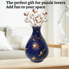 Golden Marble Pattern 3D Jigsaw Puzzle Vase for Adults