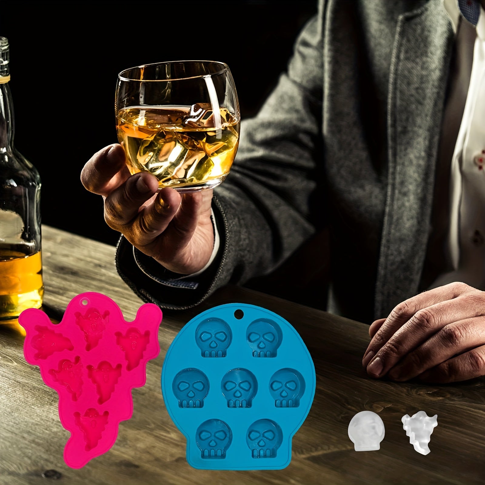 Skull Ice Cube Mold Silicone Tray for Whiskey Ice Trays