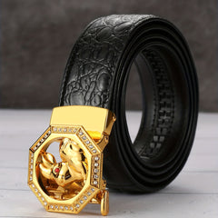 Jade Rabbit Rhombus Rose Golden Auto Belt Funky Casual Men