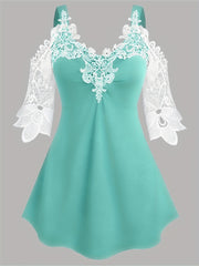 Casual Lace Off Shoulder Tank Top