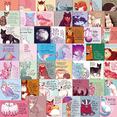 60pcs Cartoon Animal Inspirational Stickers for Phone Laptop Water Cup