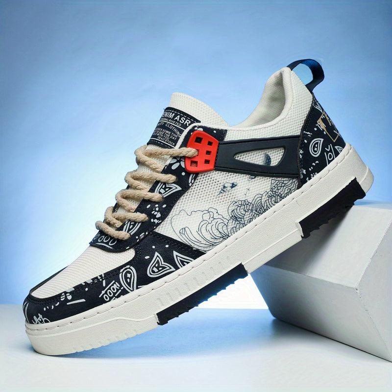Men's Graffiti Skate Shoes Wear resistant Non Slip Casual Shoes For Youth