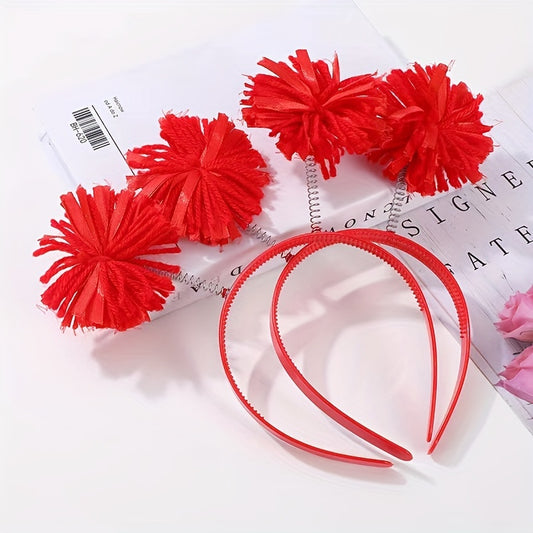 Multicolored Hair Ball Hair Hoop Hair Accessories for Party