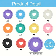 60pcs Discbound Expansion Discs 6 Colors 35mm/2 Extra Pages