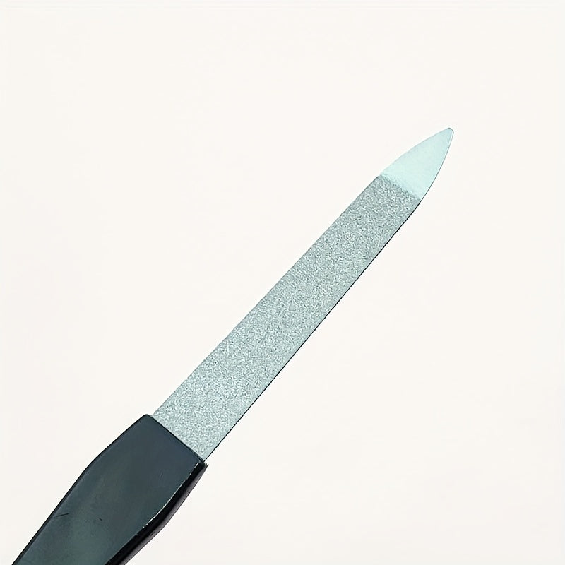 5Pcs Stainless Steel Nail File with Plastic Handle for Manicure/Pedicure