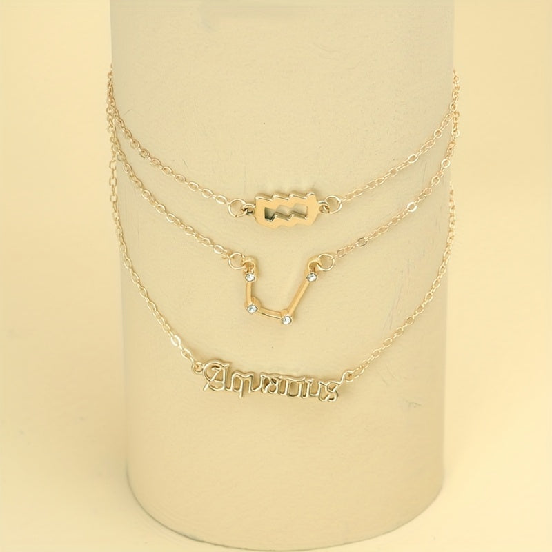 Zodiac Symbols Thin Chain Anklet Friendship Bracelet Gift For Women