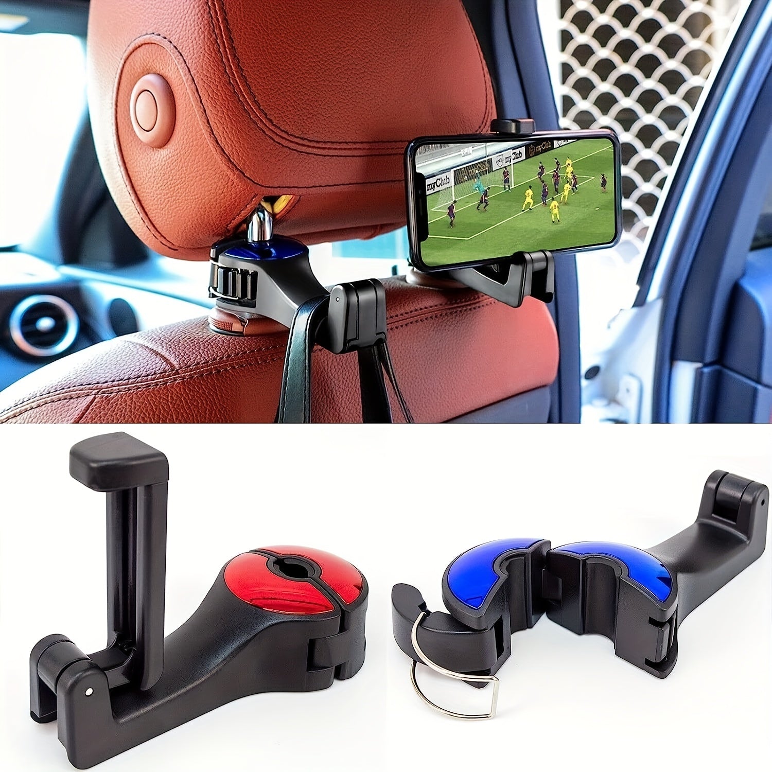 Universal Car Headrest Phone Holder 360 Rotation Multifunctional