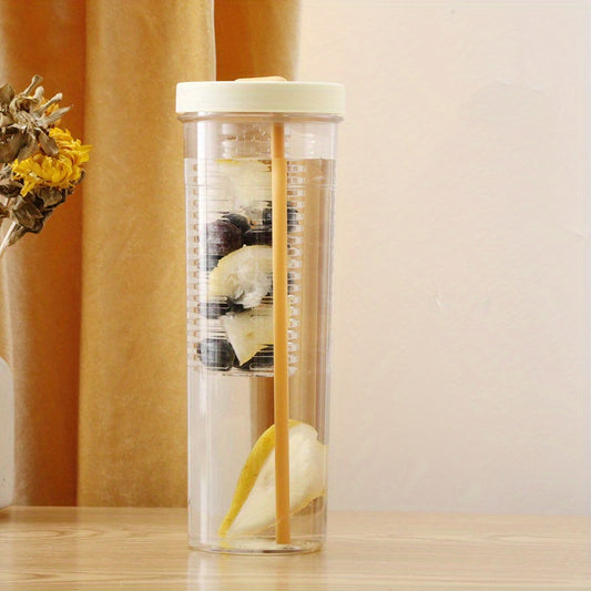 Transparent Water Bottle with Straw for Outdoor Sports and Camping