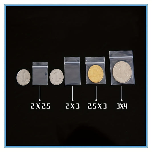 100pcs Mini Zip Baggies Plastic Bags Small Zipper Bag