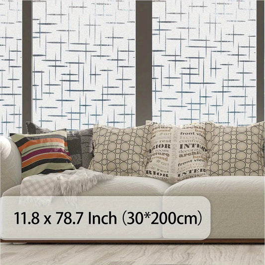 Non Adhesive Frosting Privacy Film for Glass Windows Cross Pattern