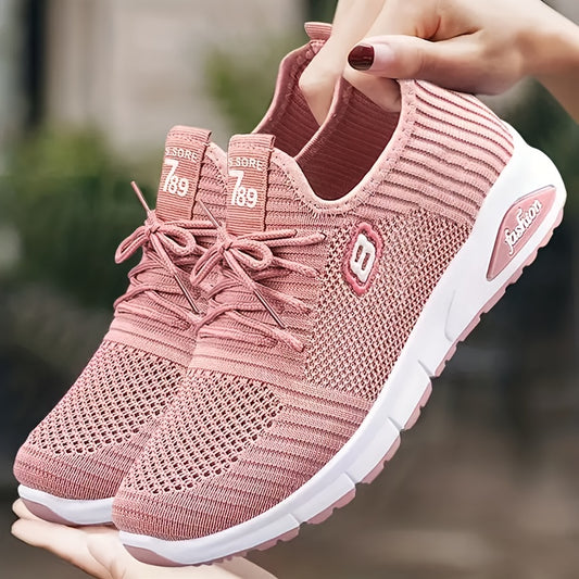 Thick Sole Shock Absorption Woven Shoes Lightweight Breathable Sneakers