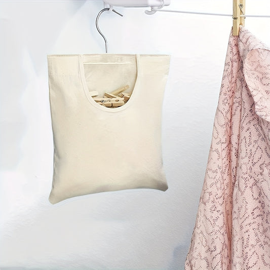 Canvas Clothespin Bag with Hanger & Rotatable Hook