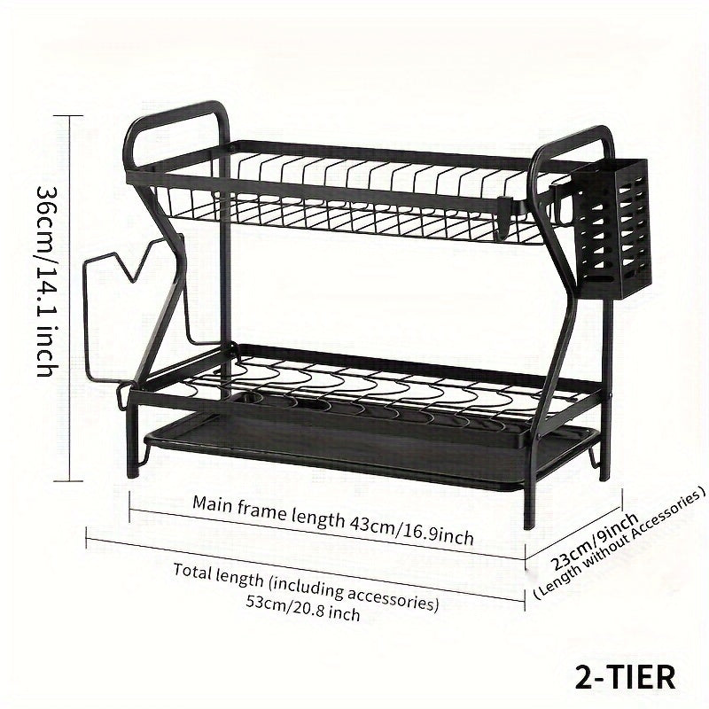 Multifunctional Double layer Bowl Dish Chopsticks Storage Rack