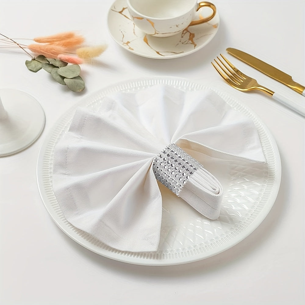 24pcs Rhinestone Napkin Rings Bulk for Dinner Parties, Weddings