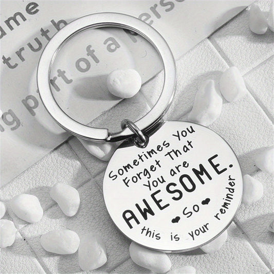 Motivational Keychain Gift with 'You Are Awesome' Message