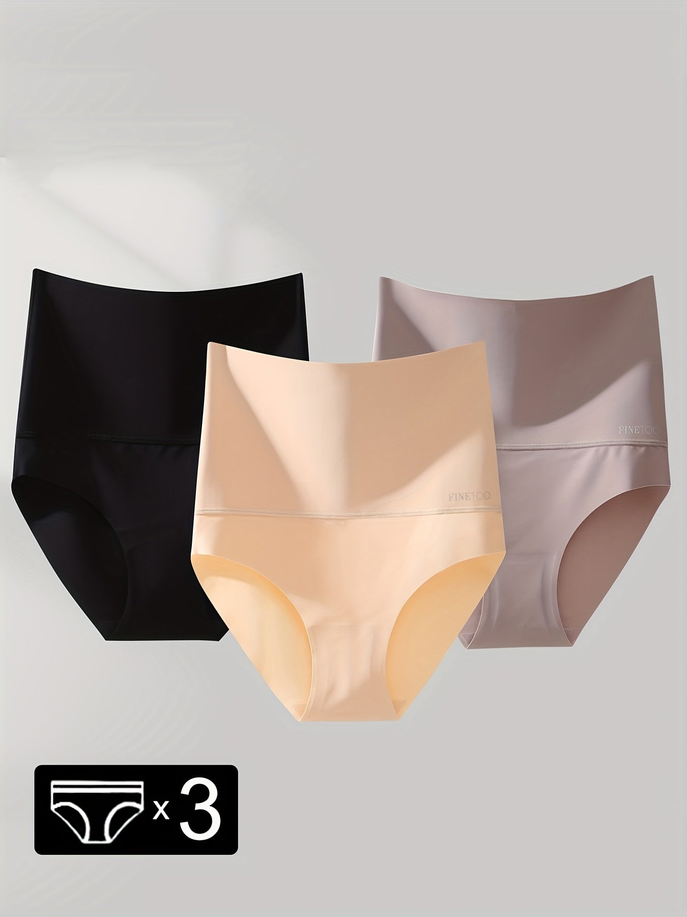 3pcs High Waist Seamless Briefs Women's Lingerie