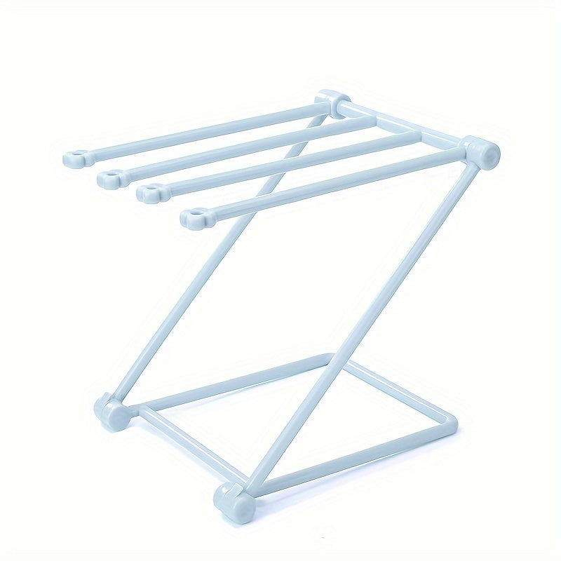 Folding Rag Storage Rack Kitchen Countertop Dish Cloth Hanging Shelf
