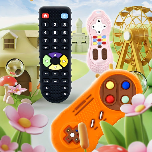 Cartoon Silicone Teether for Baby Touch Button Toy