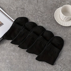 5 Pairs Solid Socks Comfy & Breathable All match Socks Women's Stockings