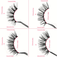 4 Styles False Eyelashes Natural Look Wispy Cat Eye Lashes 3D Fluffy Half Lashes