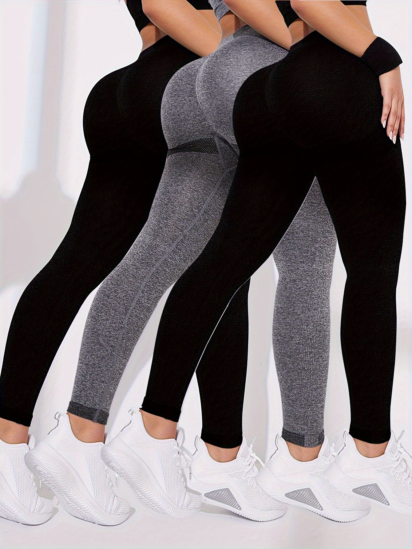 Solid Butt Lifting High Elastic Yoga Leggings Soft Workout Pants