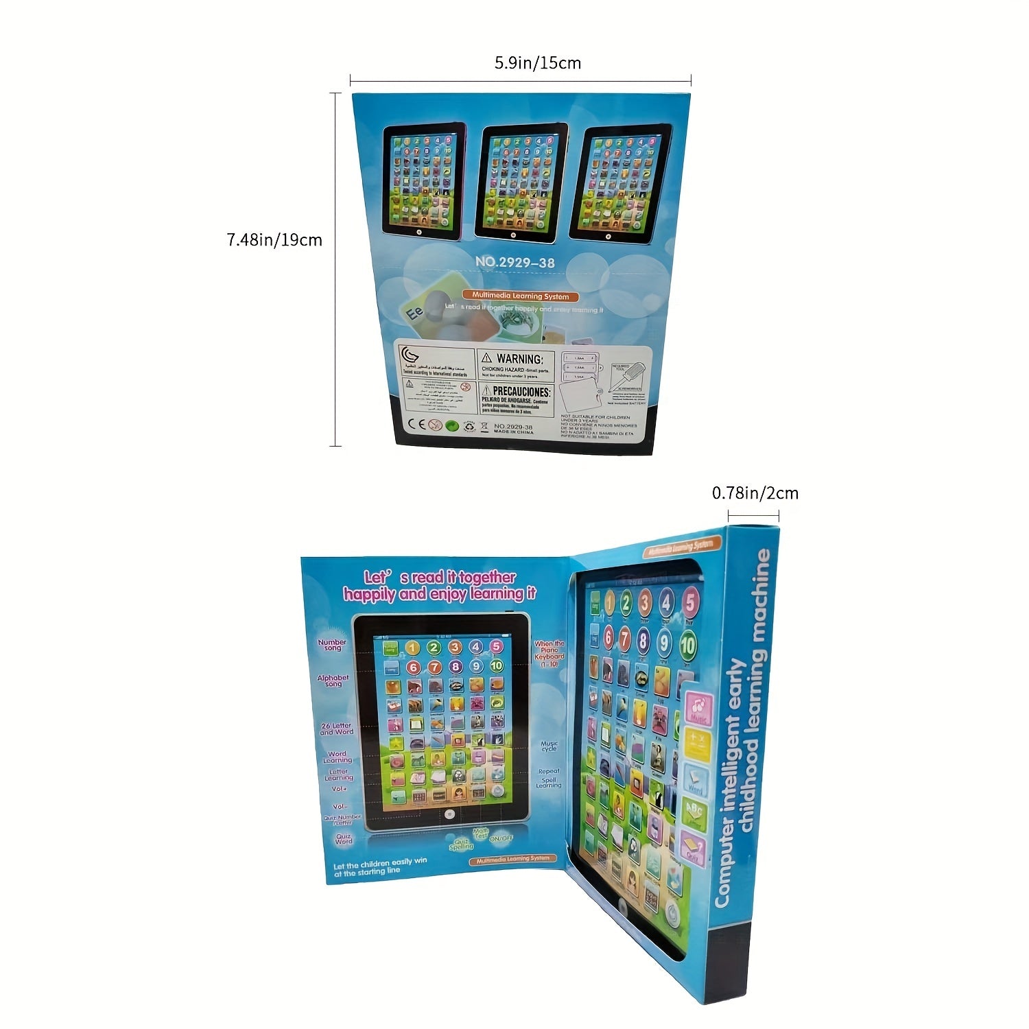 Mini Tablet Learning Toy for Kids English Early Education Touch Reader