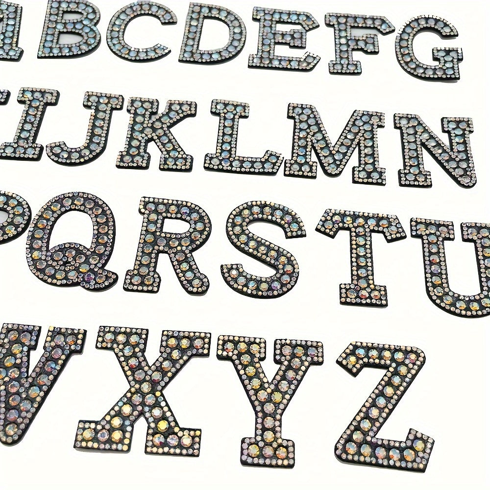 26pcs 4 5 4 Letters Clothing Bling Letter Patch Glitter Alphabet Rhinestone