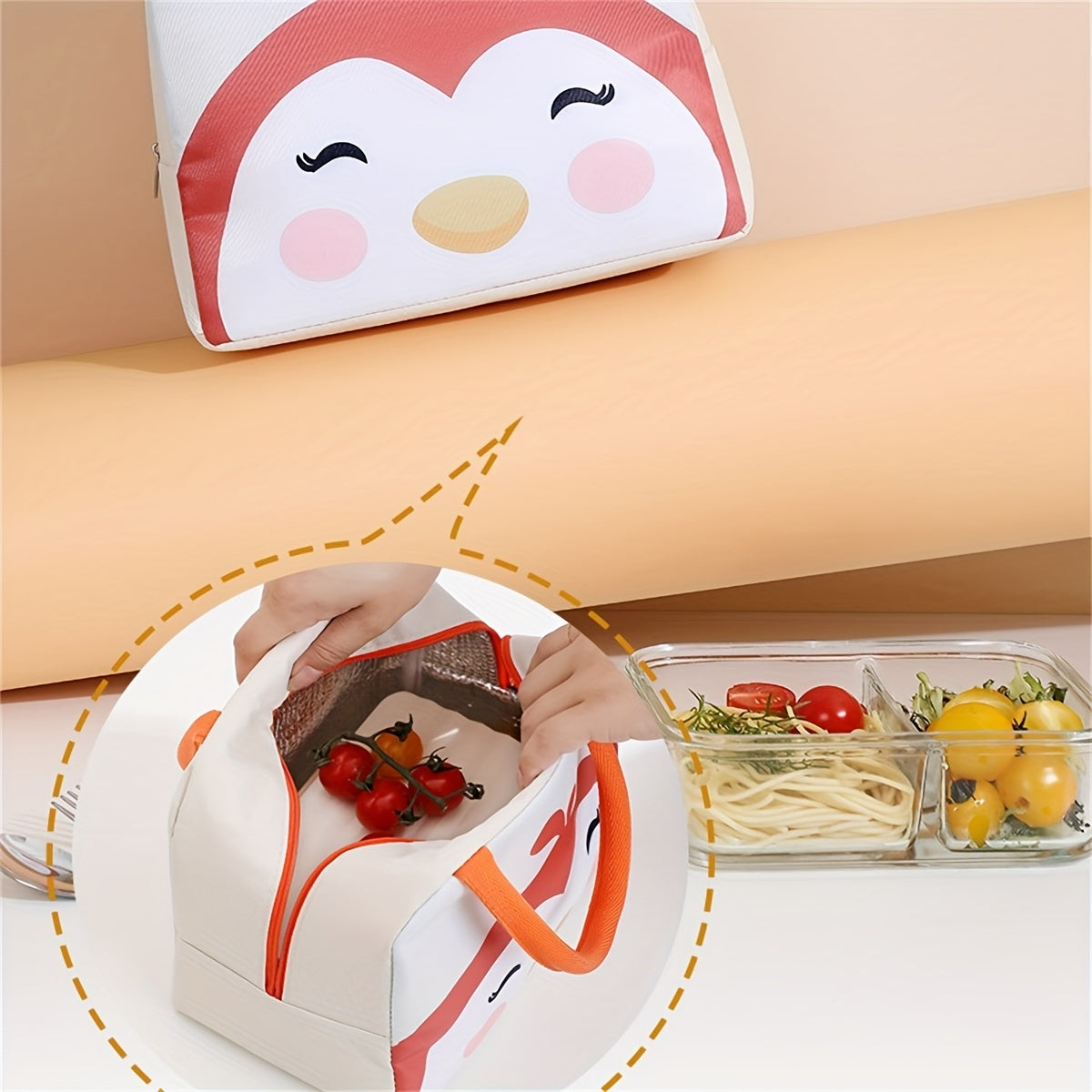 Cartoon Bento Bag Ice Pack Lunch Box Bag Hand Wash Insulated Lunch Container