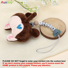 Personalised Baby Brown Pacifier Holder - Perfect Gift