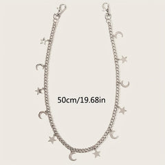 Moon Star Pendant Waist Chain Tassel Punk Hip Hop Jeans Pants Chain Women Y2K
