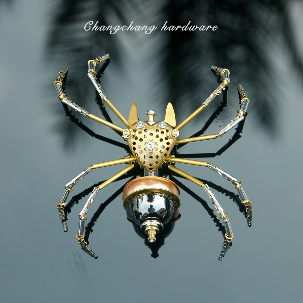 Steampunk Mechanical Puzzle Insect Jumping Spider Metal Assembly Crafts