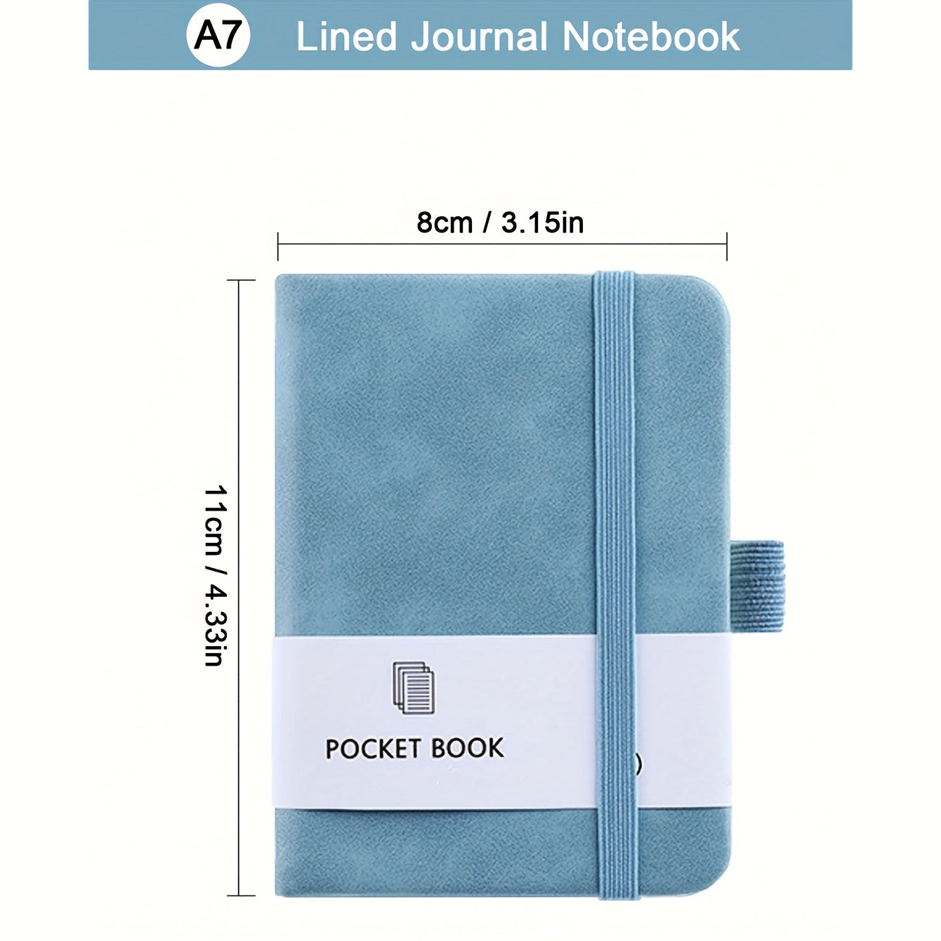 Mini Pocket Notebook with Pen Holder A6 A7 A5 Sizes