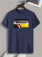Men's Sportscar Print Comfy T-shirt Active Tee