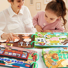Interactive Busy Book for Hand Skills Development Tear and Paste Stickers