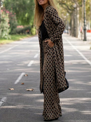Women's Plus Argyle Print High Rise Wide Leg Trousers