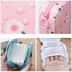 Large Capacity Cartoon Sanitary Napkin Storage Bag for Students