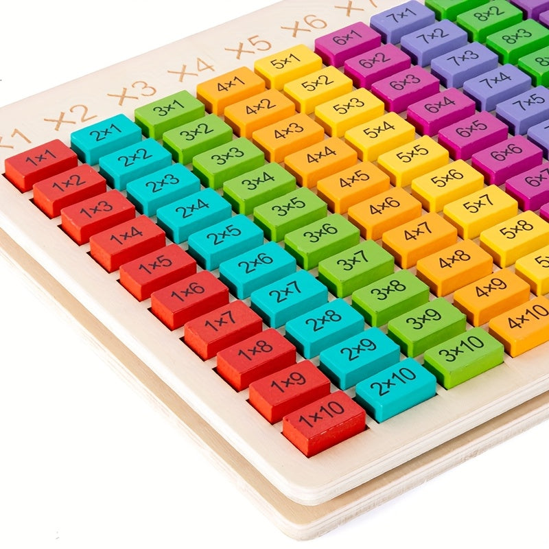 Wooden Math Practice Toy for Kids Educational Puzzle with Numbered Blocks