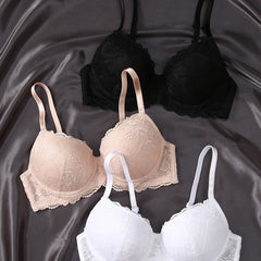 3pcs Lace Push Up Bras Comfy & Breathable Women's Lingerie