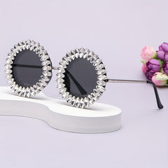 Y2K Rhinestone Sunglasses Funny Party Club Sun Shades Decorative Glasses