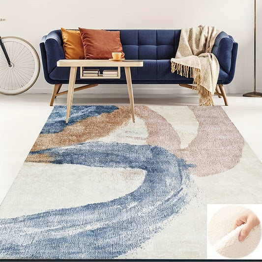 Fluffy Faux Wool Area Rug Modern Contemporary Large Carpet
