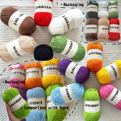 6 Large Acrylic Yarn Skeins Multicolor Soft for Knitting Crochet Crafts