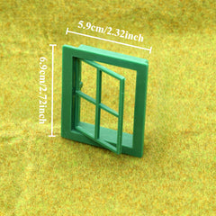 Mini Plastic Door & Window for Doll House Building Model