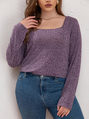  Solid Textured Long Sleeve Sweater