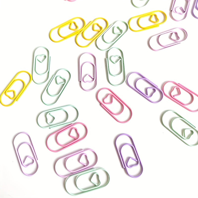 30pcs Macaron Mini Love Paper Clips Colorful Bookmark Clips