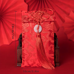 Chinese Knot Silk Red Envelopes Lucky Money Pockets For Spring Festival