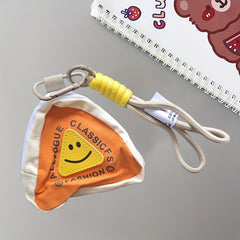 Orange Earphone Case with Strap Compact Protective Cover