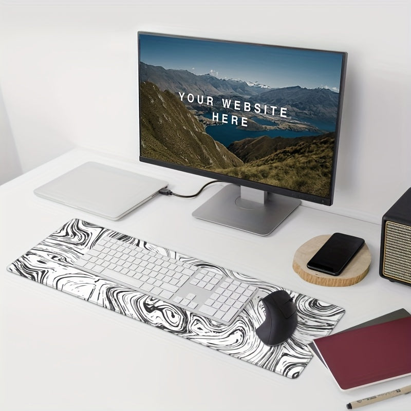Large Mouse Pad Desk Pad Extended Non Slip Rubber Base Stitched Edges