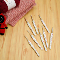 8pcs Crochet Hooks Set Flower Pattern 8 Sizes For Beginners